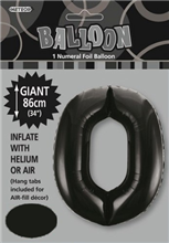 Balloon Foil 34 Black 0 Uninflated