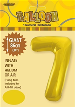 Balloon Foil 34 Gold 7 Uninflated