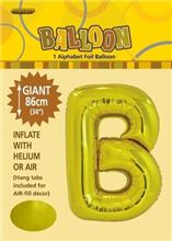 Balloon Foil 34 Gold B Uninflated