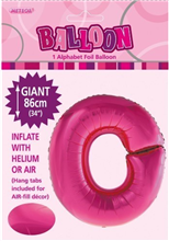 Balloon Foil 34 Hot Pink O Uninflated