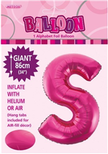 Balloon Foil 34 Hot Pink S Uninflated