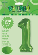 Balloon Foil 34 Lime Green 1 Uninflated