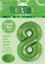 Balloon Foil 34 Lime Green 8 Uninflated