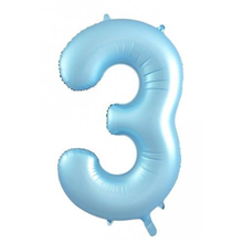Balloon Foil 34 Matt Pastel Blue 3 Uninflated