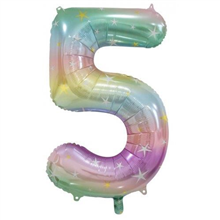 Balloon Foil 34 Matt Pastel Rainbow 5 Uninflated