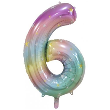 Balloon Foil 34 Matt Pastel Rainbow 6 Uninflated