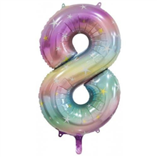 Balloon Foil 34 Matt Pastel Rainbow 8 Uninflated