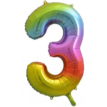 Balloon Foil 34 Rainbow 3 Uninflated