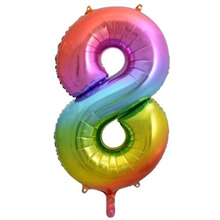 Balloon Foil 34 Rainbow 8 Uninflated