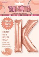 Balloon Foil 34 Rose Gold K Uninflated