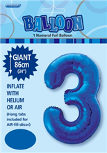 Balloon Foil 34 Royal Blue 3 Uninflated 