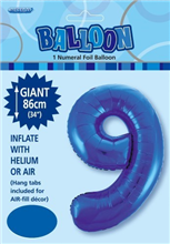 Balloon Foil 34 Royal Blue 9 Uninflated