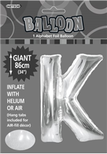 Balloon Foil 34 Silver K Uninflated