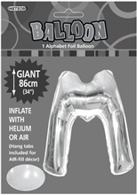 Balloon Foil 34 Silver M Uninflated