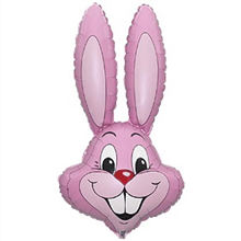 Balloon Foil 35 Bunny Head Light Pink Uninflated 