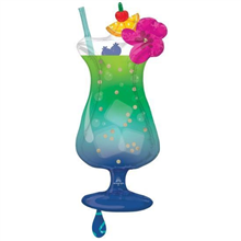 Balloon Foil 37 Tropical Blue Drink Uninflated 