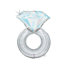 Balloon Foil 38 Wedding Ring Silver Uninflated 