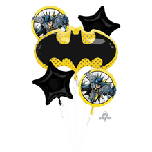 Balloon Foil Bouquet Batman 5Pk Uninflated