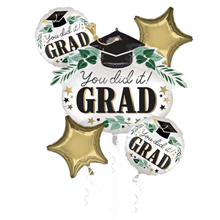 Balloon Foil Bouquet Graduation 5 pk Uninflated