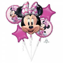 Balloon Foil Bouquet Minnie Mouse Forever 5Pk Uninflated