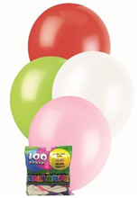 Balloons Deco Assorted Colours 100 Pack