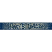 Banner Foil Glitter Navy 18th 27m