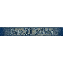 Banner Foil Glitter Navy 30th 27m