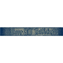 Banner Foil Glitter Navy 80th 27m