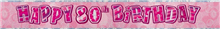 Banner Foil Glitz 80th Birthday Pink