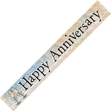Banner Foil Happy Anniversary Prismatic