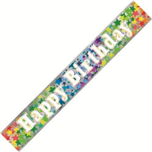 Banner Foil Happy Birthday Rainbow Stars