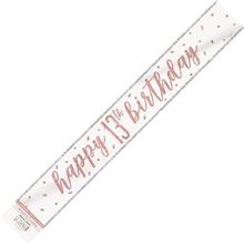Banner Foil Rose Gold 13th Birthday