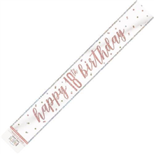Banner Foil Rose Gold 18th Birthday