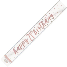 Banner Foil Rose Gold 21st Birthday