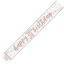 Banner Foil Rose Gold 30th Birthday