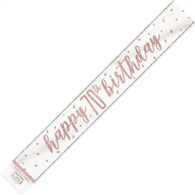 Banner Foil Rose Gold 70th Birthday
