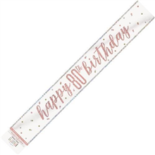 Banner Foil Rose Gold 80th Birthday