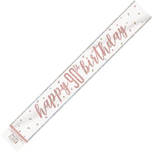 Banner Foil Rose Gold 90th Birthday