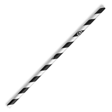 Biopak Paper Straws Regular Black Stripe 250PK