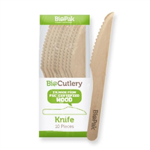 Biopak Retail Wood Knife 16Cm 10Pk