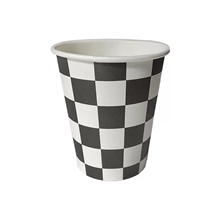 Black  White Chechered Cups 8Pk