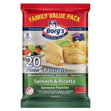 Borgs Pastizzis Spinach  Ricotta 1kg 20PK