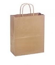 Brown Paper Bag THandle Petite 215 X18cm 10Pk