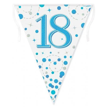 Bunting 18th Birthday Spark Fizz Blue 39m