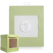 Cake Box Tall 10x10x12 Scalloped Pastel Green