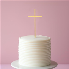 Cake Topper Fine Cross Gold