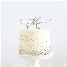 Cake Topper Mum Silver