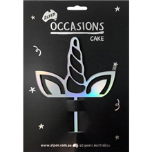 Cake Topper Unicorn Iridescent