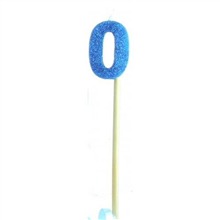 Candle 0 Long Pick Blue Glitter