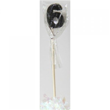 Candle 6 Long Pick Black Glitter